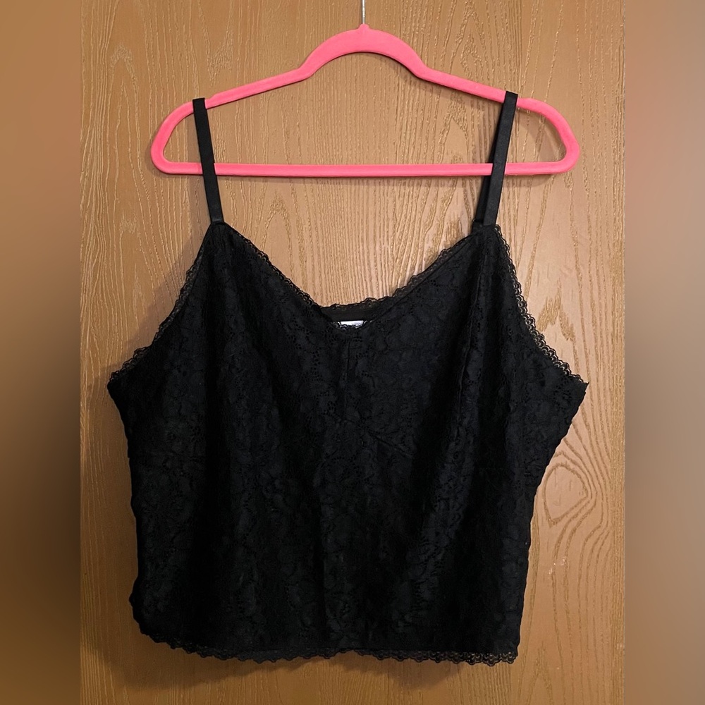 Black Lace Cami Top Plus size 3X